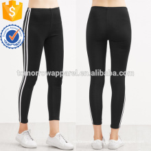 Black Contrast Striped Side Leggings OEM/ODM Manufacture Wholesale Fashion Women Apparel (TA7029L)